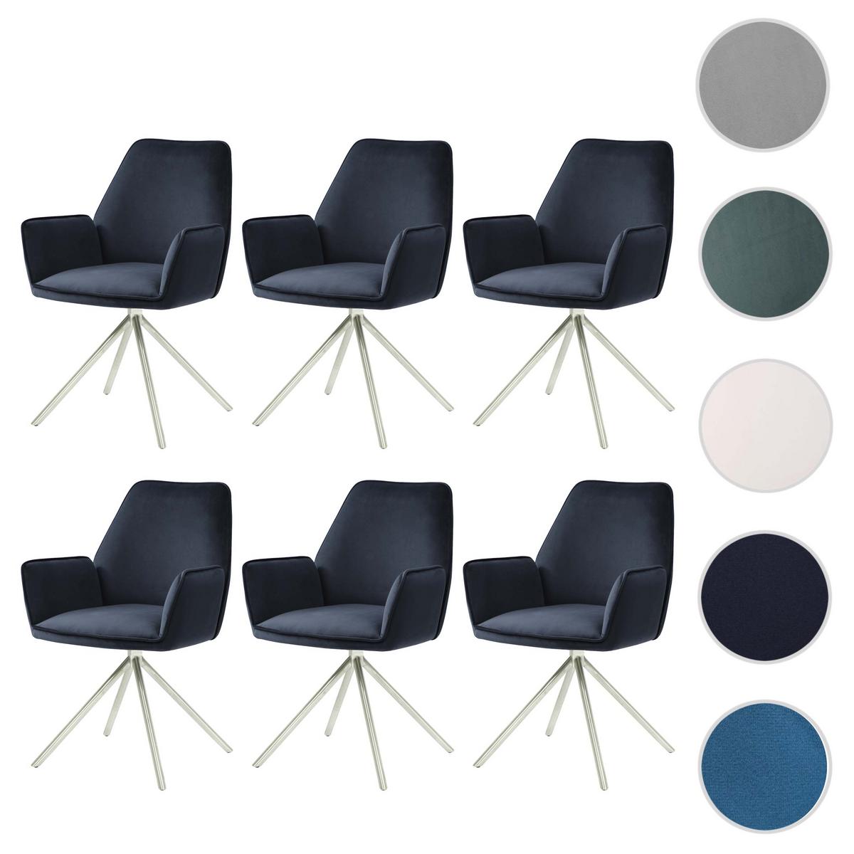 ESSZIMMERSTUHL Anthrazit, Silber 6er-Set - Anthrazit/Silberfarben, Textil (60/86/60cm) - MCW