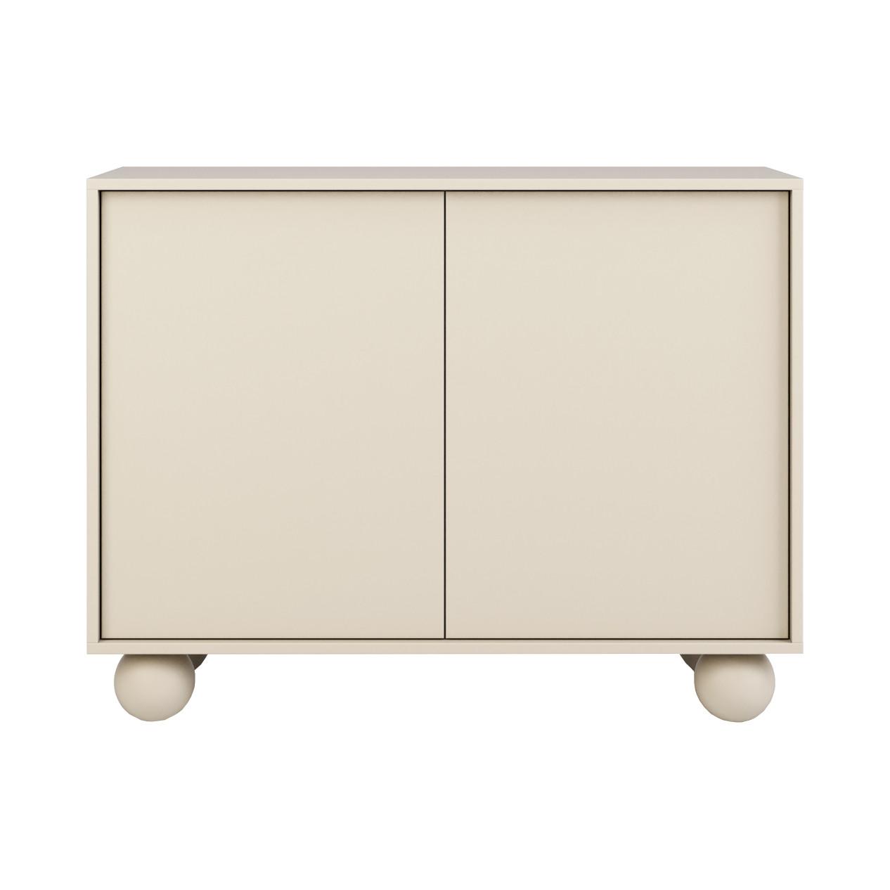 KOMMODE Adel mit 2 Türen und runden Füßen, 104 cm, Griffloss, Kaschmir - Kaschmir, Holzwerkstoff (104/81/38cm) - Beautysofa