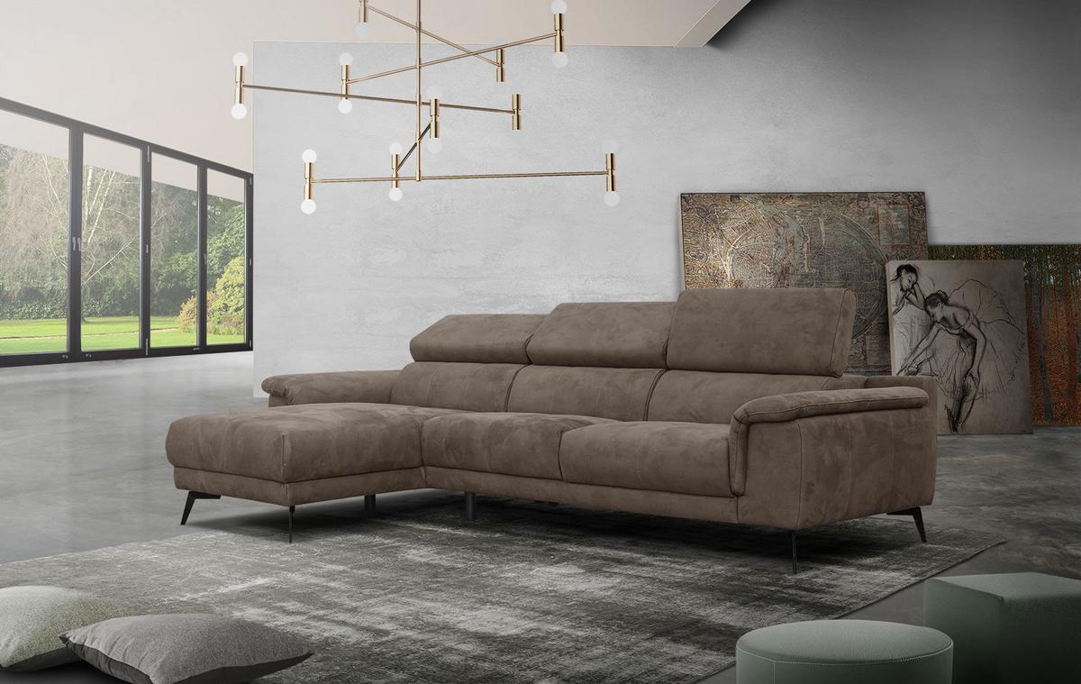 ECKSOFA FIERO 4-Sitzer, dunkelbraun - Dunkelbraun/Schwarz, Holzwerkstoff/Textil (158/269cm) - Wozimo
