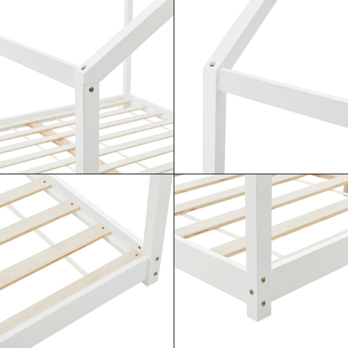 HAUSBETT Cerro - Weiß, Holz (160/200cm) - [en.casa]
