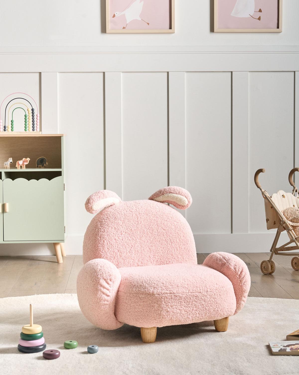 KINDERSESSEL Pastellrosa Kanna - Pink, Textil (65/45/51cm) - Beliani