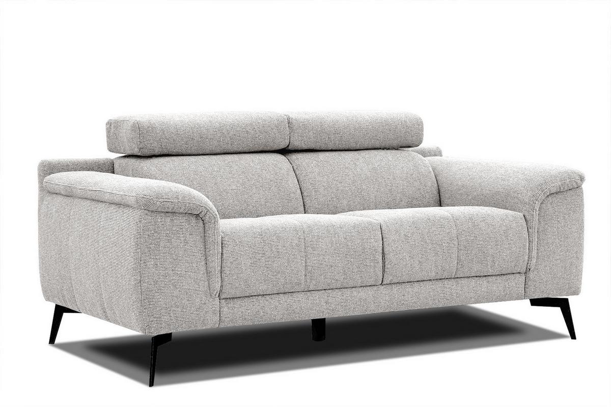 SOFA FIERO 2-Sitzer, hellgrau - Hellgrau/Schwarz, Holzwerkstoff/Textil (170/82/103cm) - Wozimo