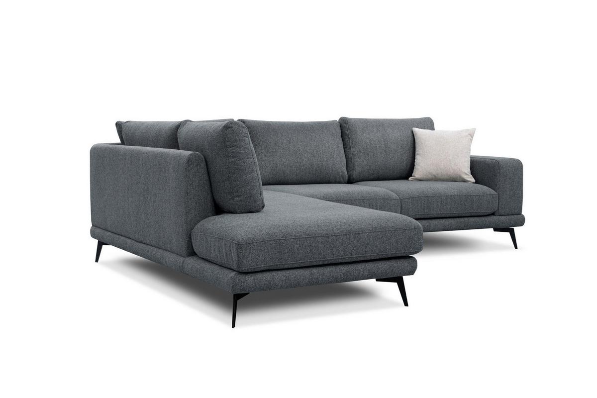 ECKSOFA MEDIOLANE 5-Sitzer, dunkelgrau - Dunkelgrau, Holzwerkstoff/Textil (219/282cm) - Wozimo
