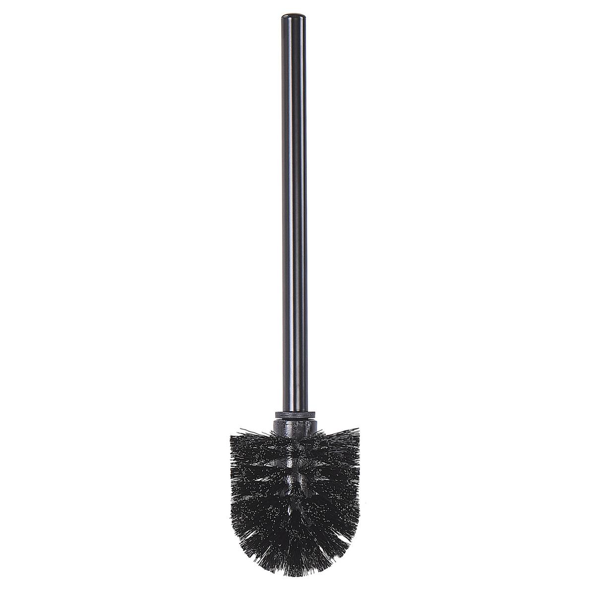 TOILETTENPAPIERHALTER mit Bürste Metall Schwarz Ulapes - Schwarz, Metall (18/70/18cm) - Beliani