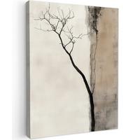 LEINWANDBILD Wabi sabi - Pflanze - Beige Room Decor 30x40 cm - Taupe, Textil (30/40cm) - MuchoWow