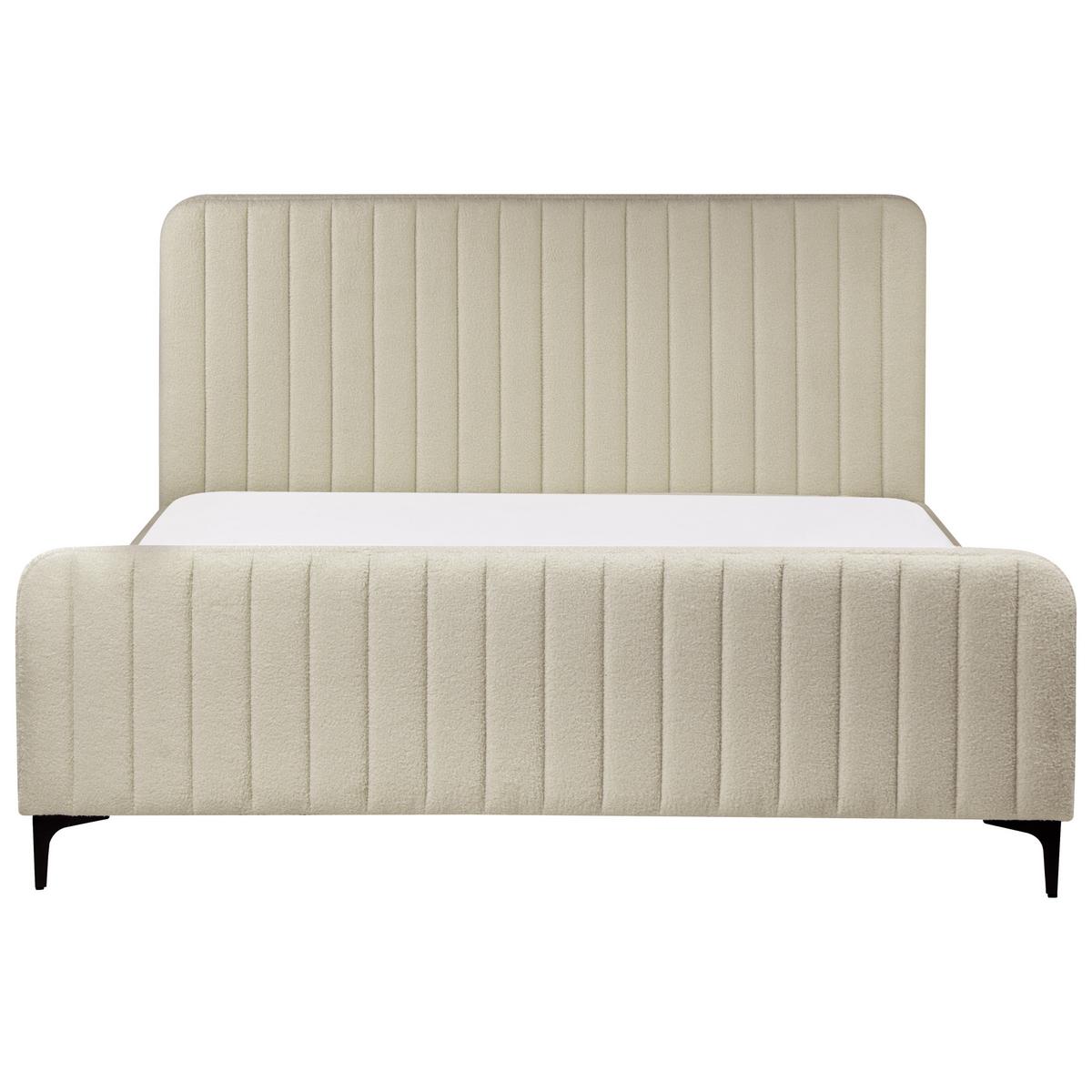 POLSTERBETT mit Lattenrost 160/200 cm Beige Lunan - Beige, Textil (160/200cm) - Beliani