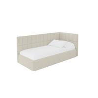 EINZELLBETT Jugendbett mit Bettkasten, Links - TULY 90x200 Beige - Champagner, Holzwerkstoff/Textil (90/200cm) - ALTDECOR