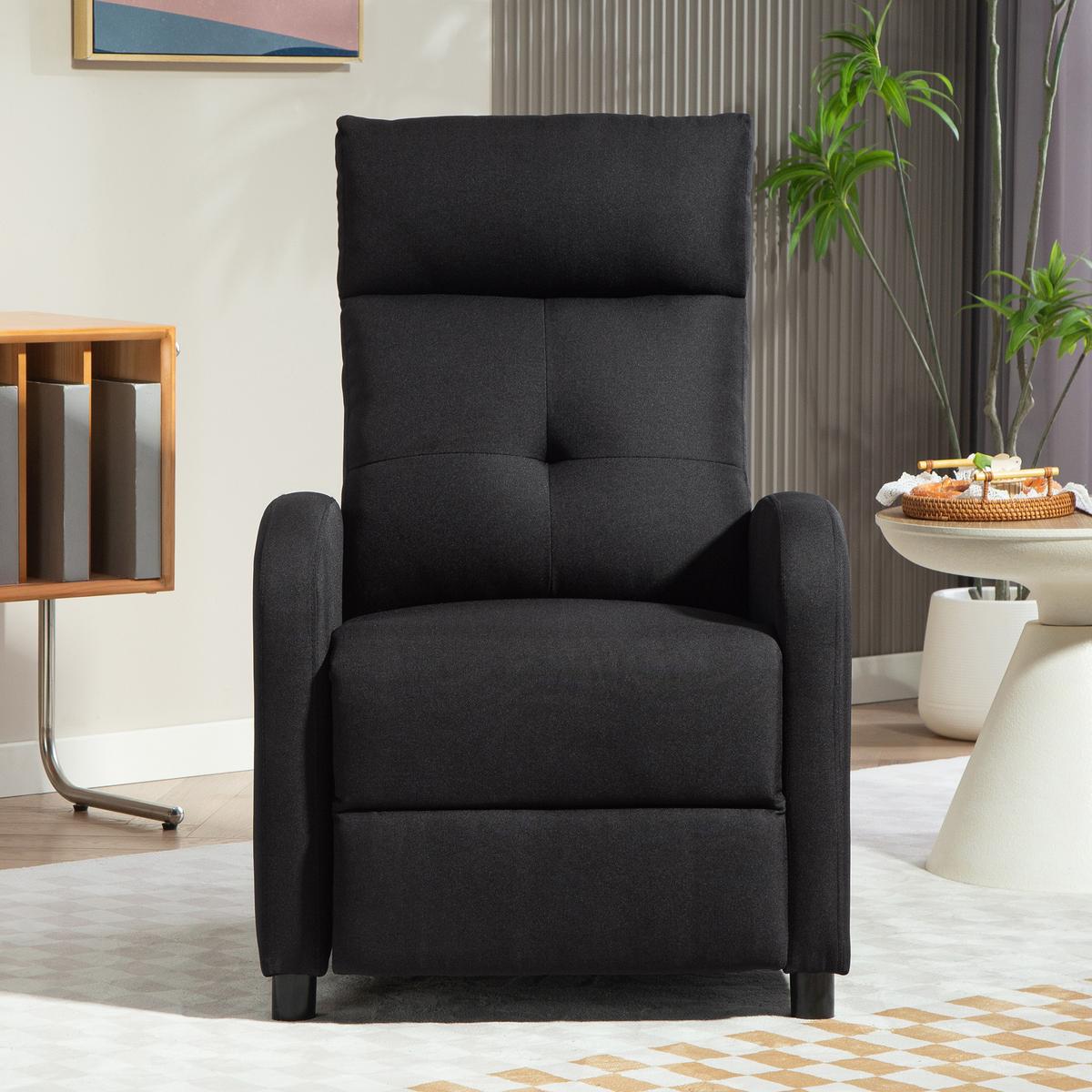 FERNSEHSESSEL Polyester Schwarz - Schwarz, Kunststoff/Textil (67/98/87cm) - HOMCOM