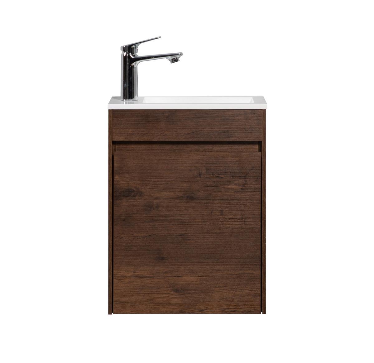 GÄSTE-WC-MÖBELSET Sinta 2 Teile Walnuss Braun - 40 x 22 x 54 cm - Walnussfarben/Braun, Holz (40/54/22cm) - Badplaats