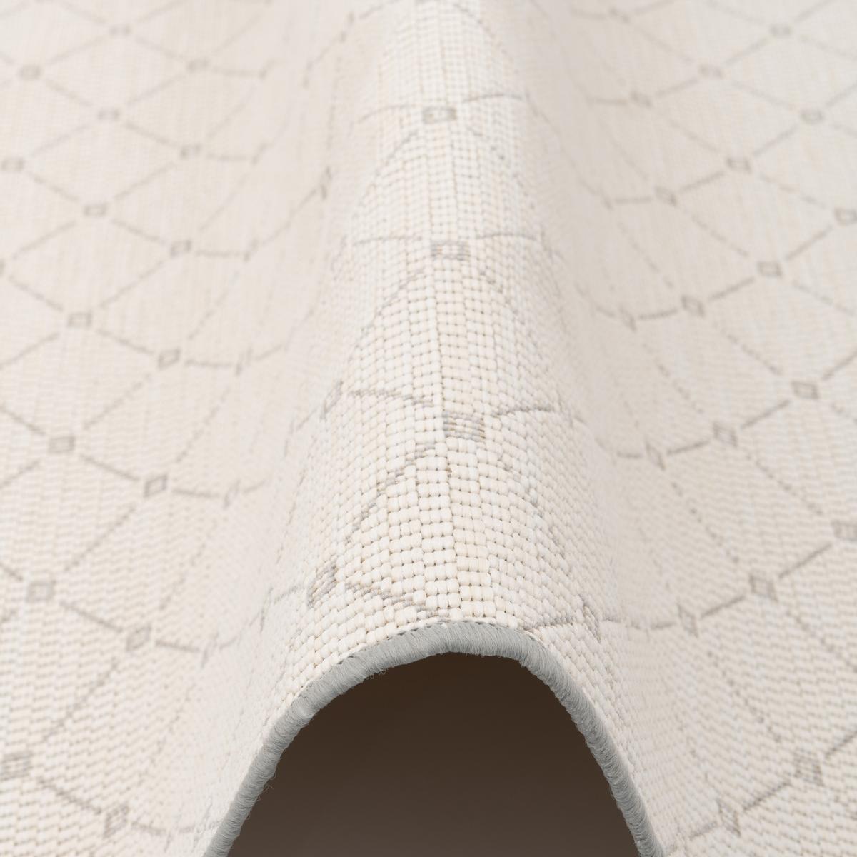 IN & OUTDOOR TEPPICH FLACHGEWEBE OSLO KARO MODERN - Hellgrau, Textil (160/200cm) - Snapstyle
