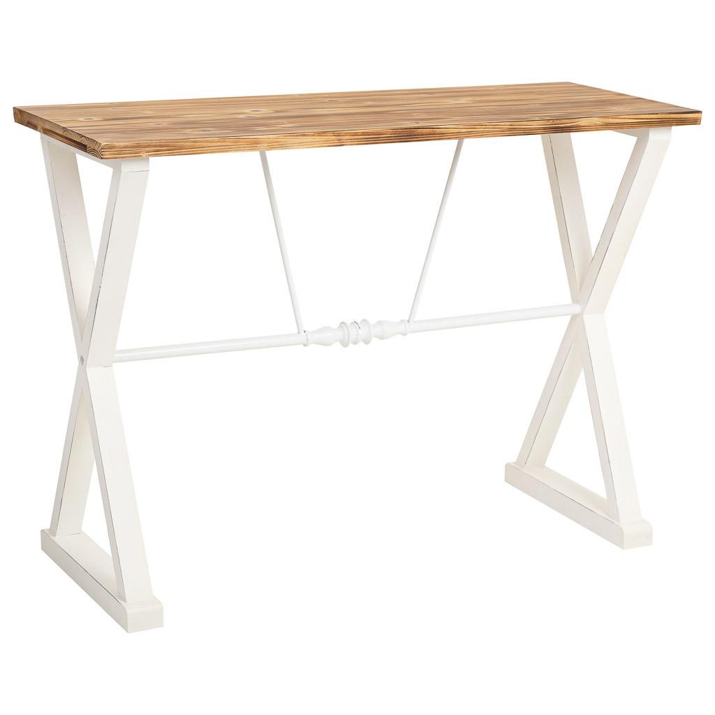KONSOLENTISCH aus Metall und Holz, weiß, 106x40x77cm - Weiß, Holz (78.5/108/42cm) - Wanderlust