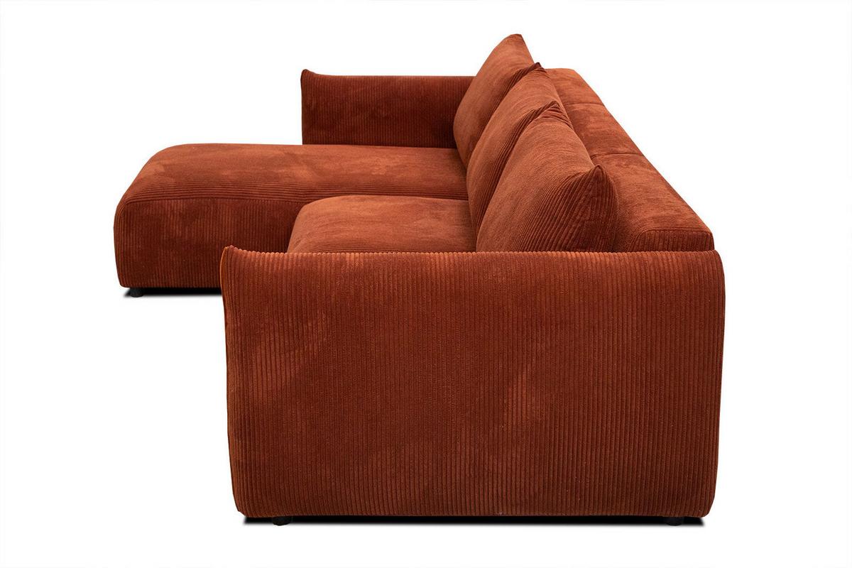 ECKSOFA TAUER 5-Sitzer, orange - Schwarz/Orange, Holzwerkstoff/Kunststoff (173/294cm) - Wozimo