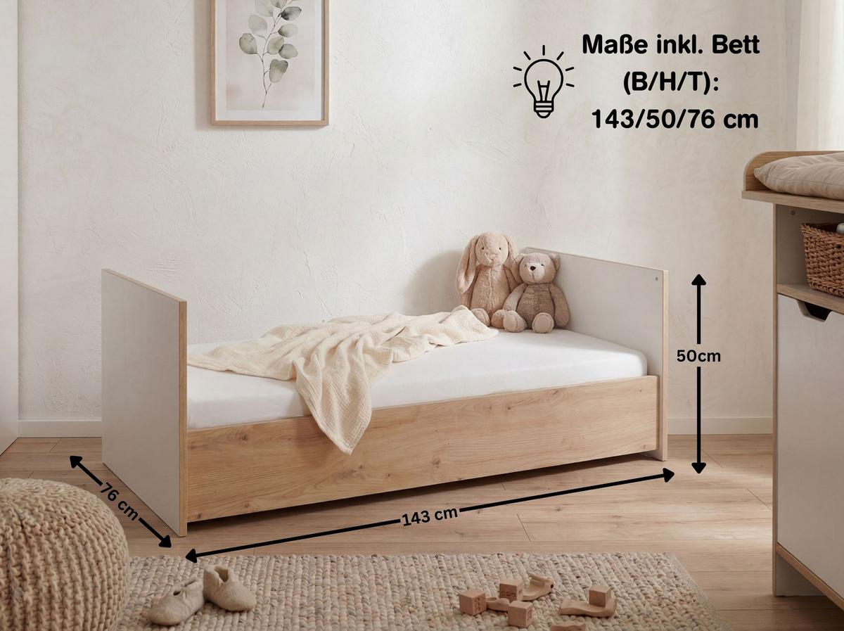 UMBAUSEITEN Für Babybett Maxim - Eiche Artisan, Holzwerkstoff (139/19/2cm) - arthur berndt