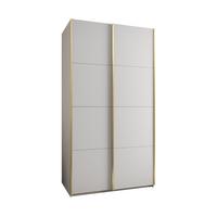 SCHWEBETÜRENSCHRANK 245,5/130/64 2-türig - Goldfarben/Weiß, Holz/Metall (130/245/64cm) - Abiks Möbel