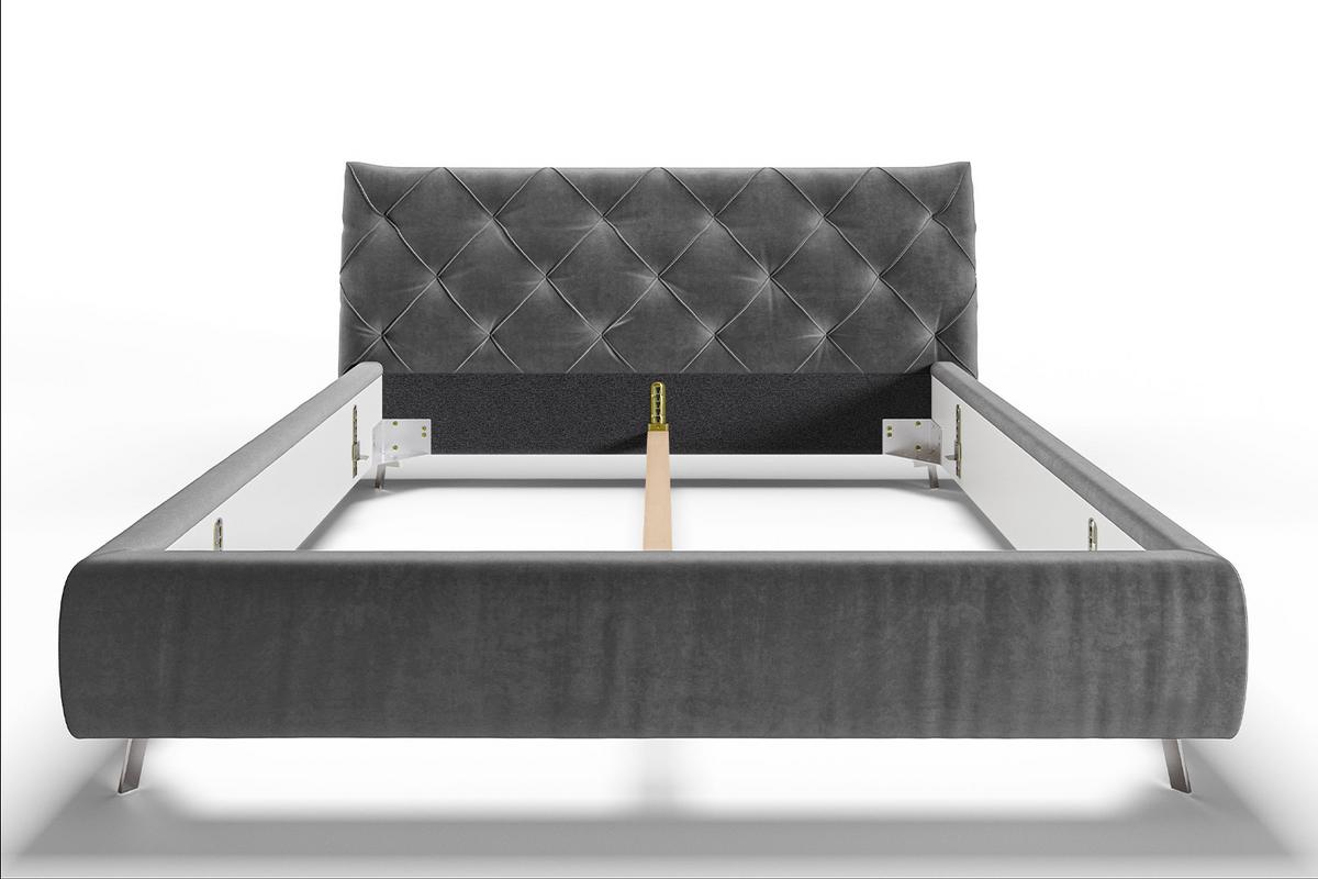 POLSTERBETT ANNY Grau Velvet - Grau, Textil (160/200cm) - KAWOLA