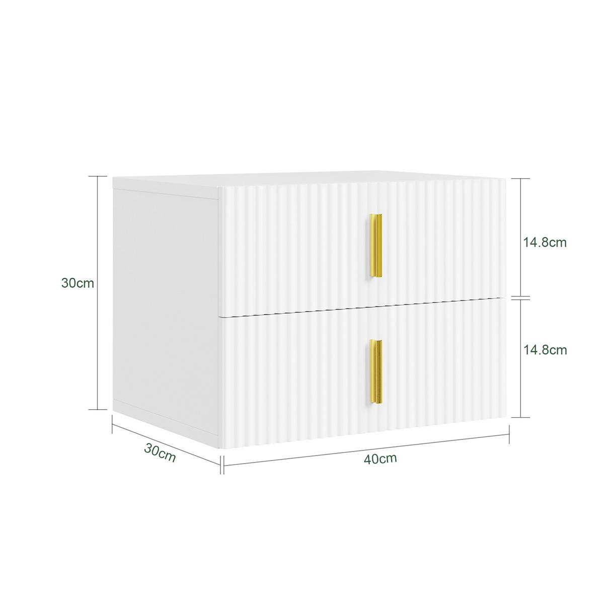 NACHTTISCH mit zwei Schubladen FBT177-E-W - Ahornfarben, Fell (40/30/30cm) - SoBuy