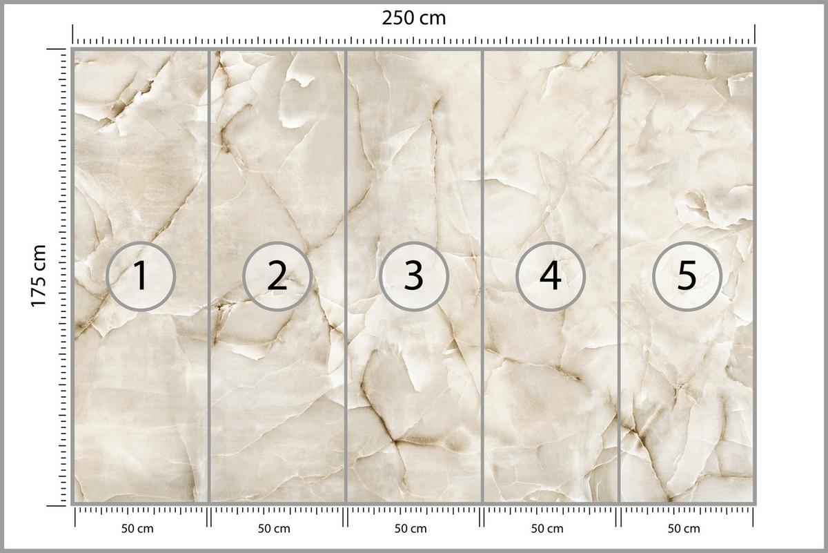FOTOTAPETE für Wohnzimmer Beige Marmor Muster Stein 250x175 - Beige, Papier (250/175cm) - Muralo