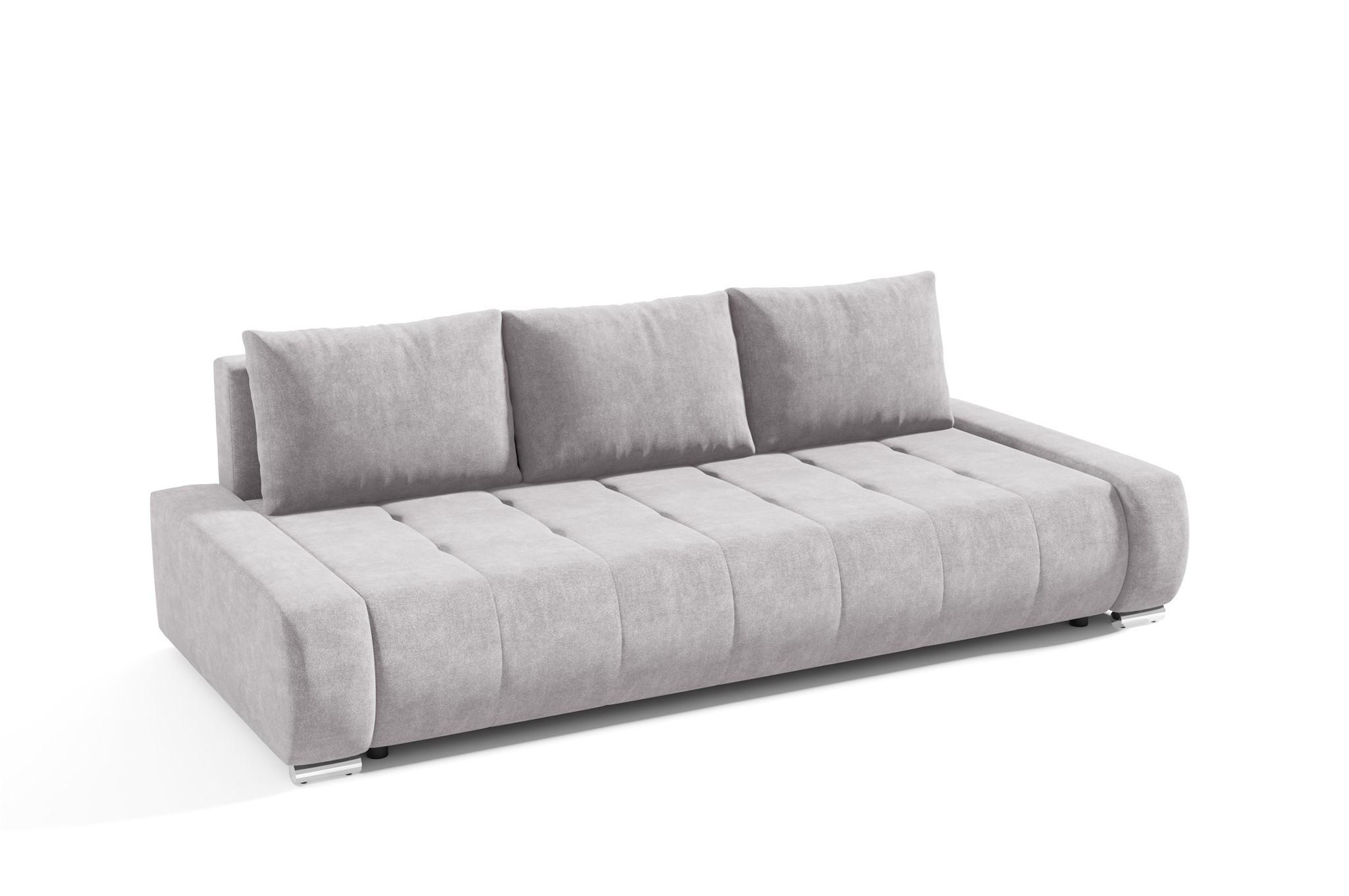 SCHLAFSOFA Vogar In Aston - Silberfarben, Holzwerkstoff/Textil (240/85/110cm) - Fun Möbel