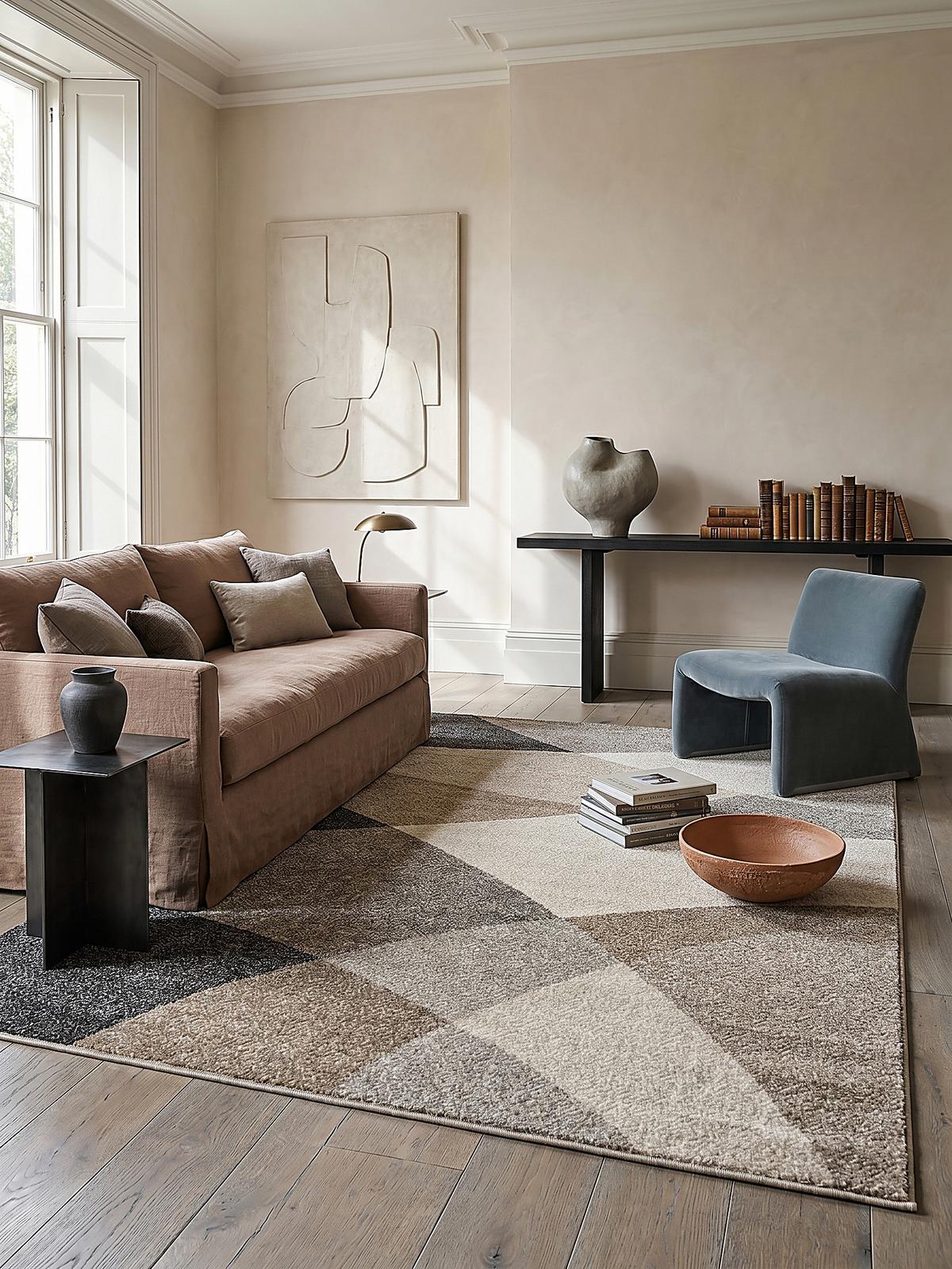 TEPPICH Niederflor Abstrakt THUR Polypropylen Grau 80 x 140 cm - Beige, Textil (140/200cm) - KADIMA DESIGN