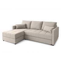ECKSOFA L Form Dolceo Beige 226/140/78 cm – Schlaffunktion Universell Links Rechts - Beige/Schwarz, Kunststoff/Textil (140/226cm) - AX Living