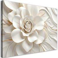 BILD Weiße Blume 3D 120x80cm - Weiß, Textil (120/80cm) - Feeby