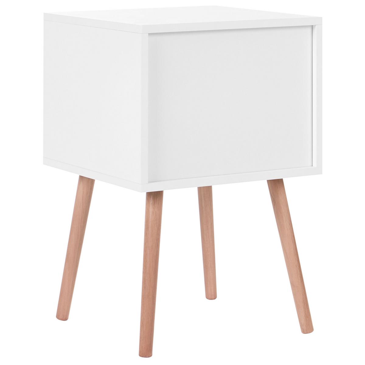 NACHTTISCH 2er-Set Weiß - Weiß, Holzwerkstoff (40/40/62cm) - Beliani
