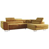 ECKSOFA GUSTAW L Gelb Velvet Rechts Seite - Gelb/Silberfarben, Textil/Metall (275/205cm) - MKS