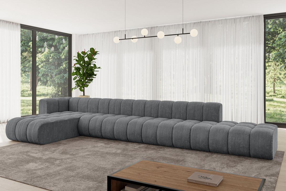 ECKSOFA modulares Sofa Zuvon-L3 - 478x177x70 cm Dunkelgrau - Dunkelgrau, Holzwerkstoff/Textil (478/177cm) - ALTDECOR