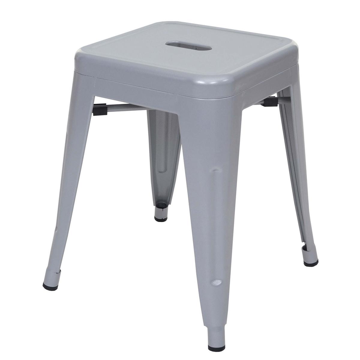 HOCKER METALL Grau 6er-Set - Grau, Metall (39/46/39cm) - MCW
