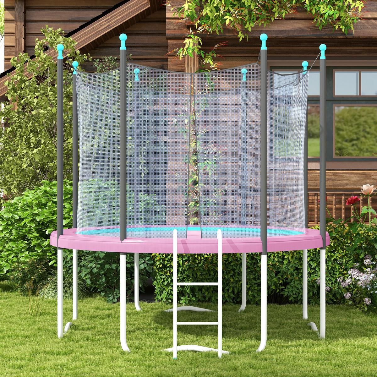 TRAMPOLIN Randabdeckung Kunststoff, PE Rosa - Rosa, Kunststoff (366/366cm) - SPORTNOW
