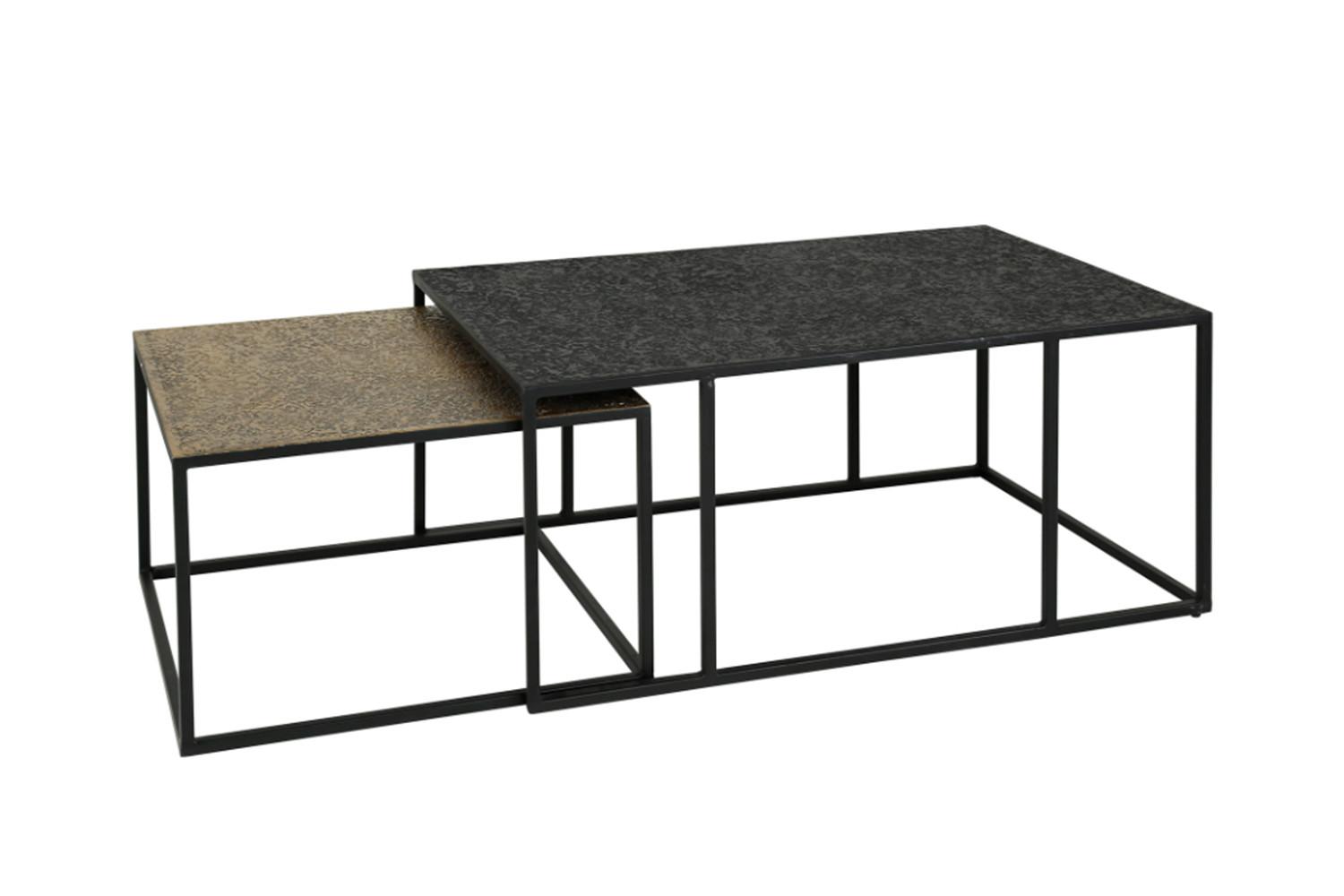 COUCHTISCH ABUNA 2ER SET Multicolor Metall - Multicolor/Schwarz, Metall (60/90/40cm) - KAWOLA