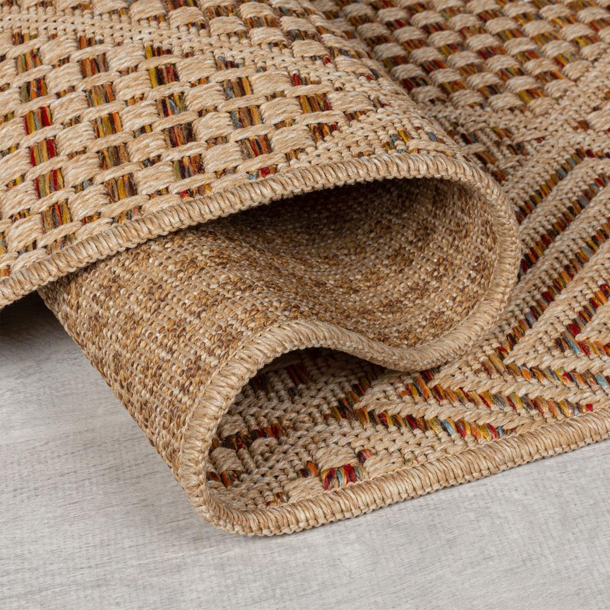 OUTDOORTEPPICH Waschbar CLYST, mit Rautenmuster, Natur-Terrakotta, 200 x 290 cm - Braun, Textil (200/290cm) - KADIMA DESIGN