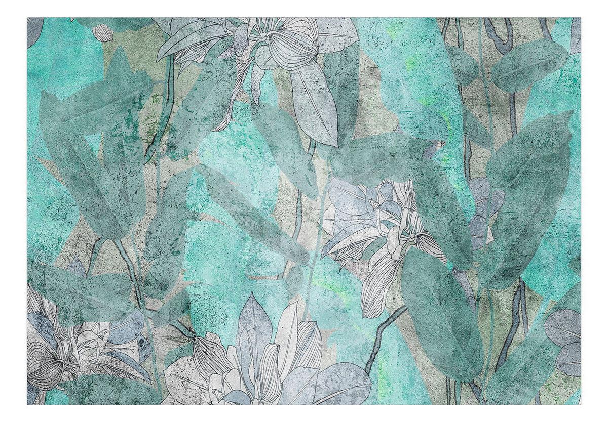 SELBSTKLEBENDE FOTOTAPETE 196/140 cm - Grau/Grün, Kunststoff/Textil (196/1cm) - KUNSTLOFT