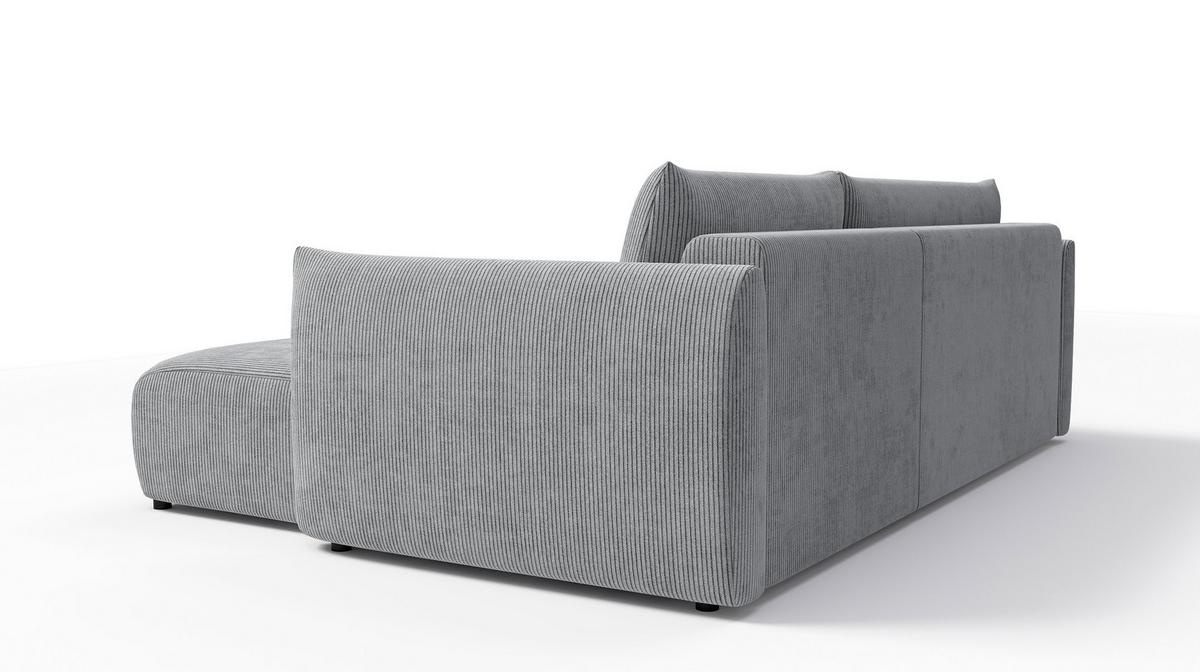 ECKSOFA TAUER 3-Sitzer links, hellgrau - Hellgrau/Schwarz, Holz/Textil (248/173cm) - Wozimo
