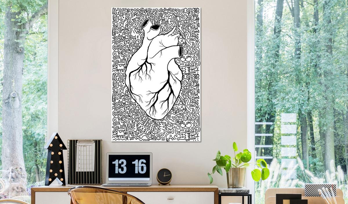 KUNSTDRUCK Schwarz-Weiß 60/90 cm - Schwarz, Textil (60/90cm) - KUNSTLOFT