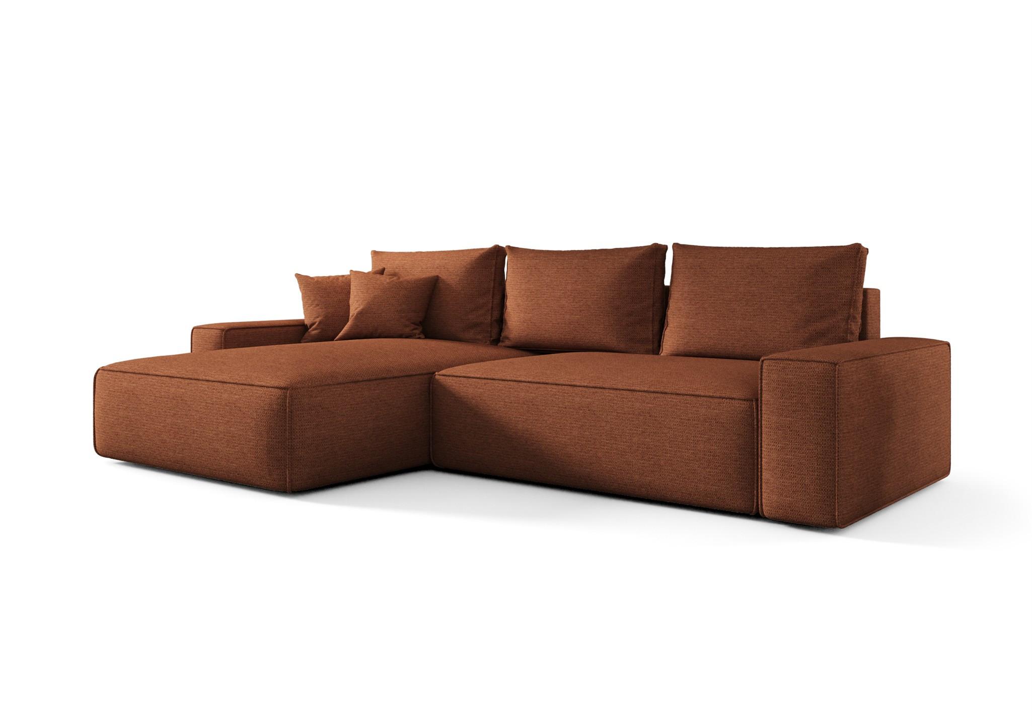 ECKSOFA Walken Mit Schlaffunktion - Braun, Holzwerkstoff/Textil (280/185cm) - Fun Möbel
