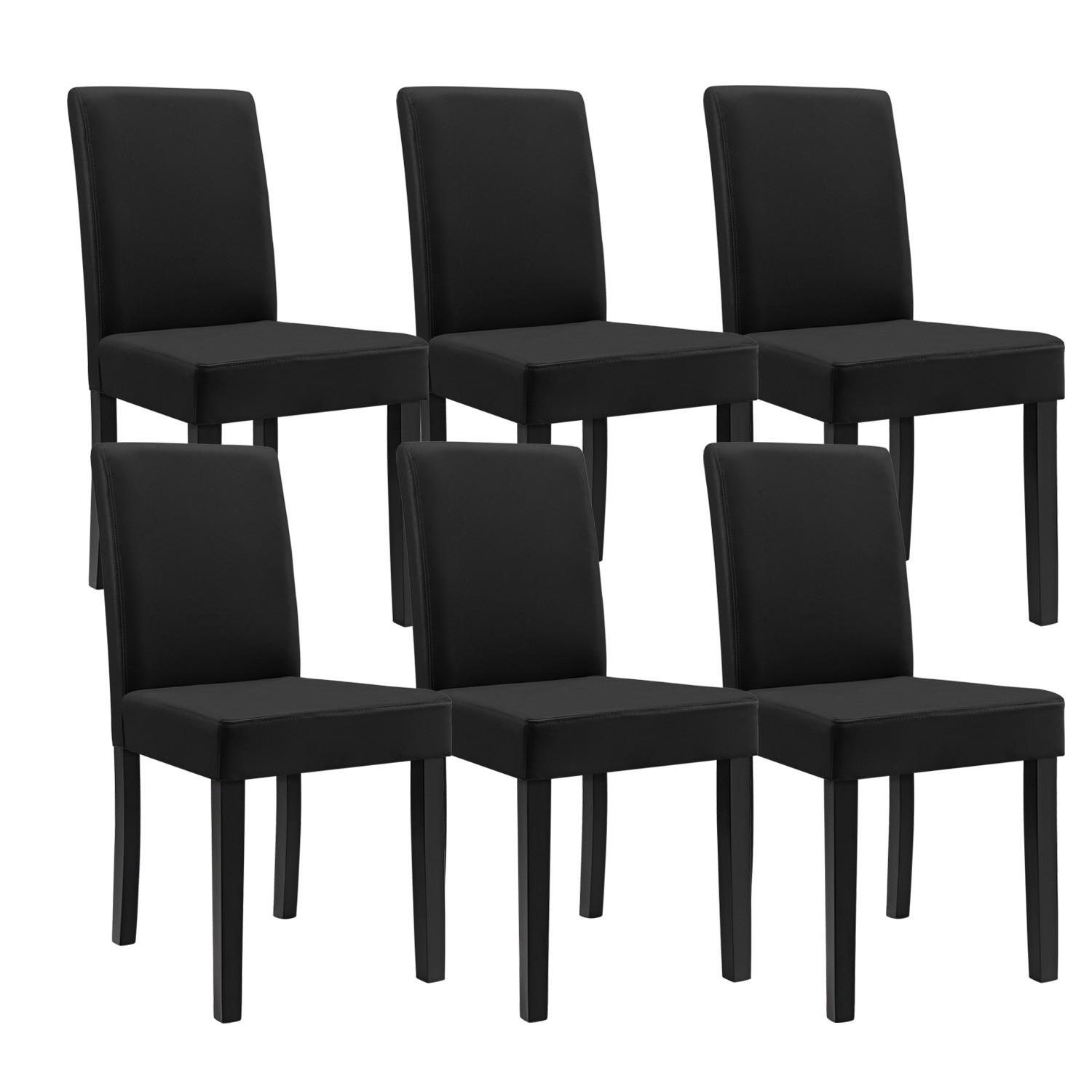 ESSZIMMERSTUHL-SET 6 TLG. Hamburg - Schwarz, Holz/Kunststoff (43/89/54cm) - [en.casa]