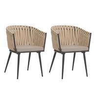 ESSZIMMERSTUHL Cremeweiß, Braun 2er-Set - Weiß/Braun, Textil (61/82/57cm) - MCW