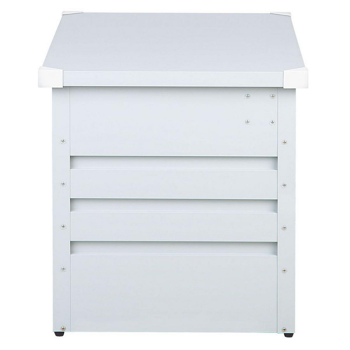 AUFLAGENBOX Stahl hellgrau 132/62 cm Cebrosa - Hellgrau, Metall (132/64/62cm) - Beliani
