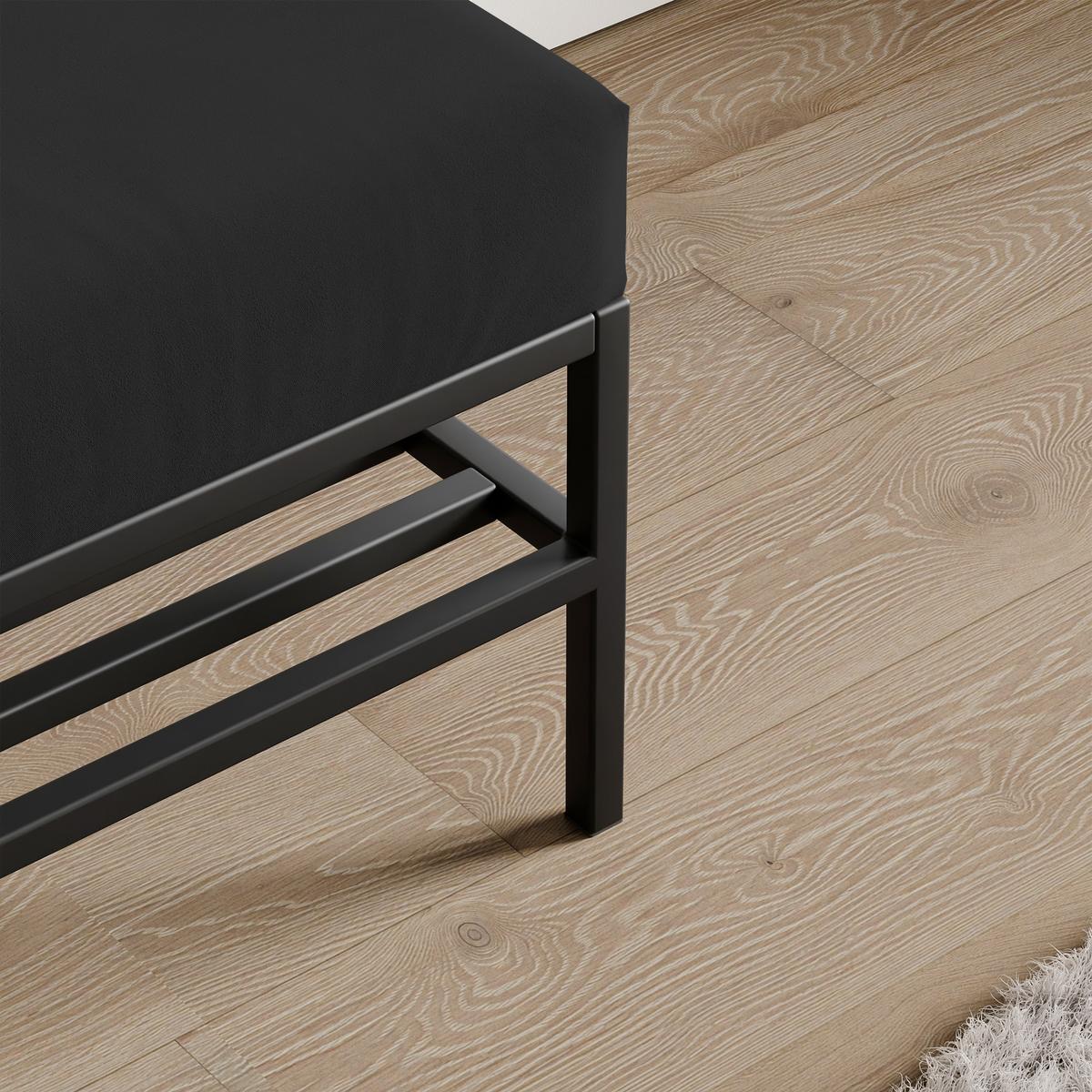 POLSTERBANK STEP 80 cm Schwarz ,Metallgestell - Schwarz, Textil/Metall (80/45/35cm) - Idohome