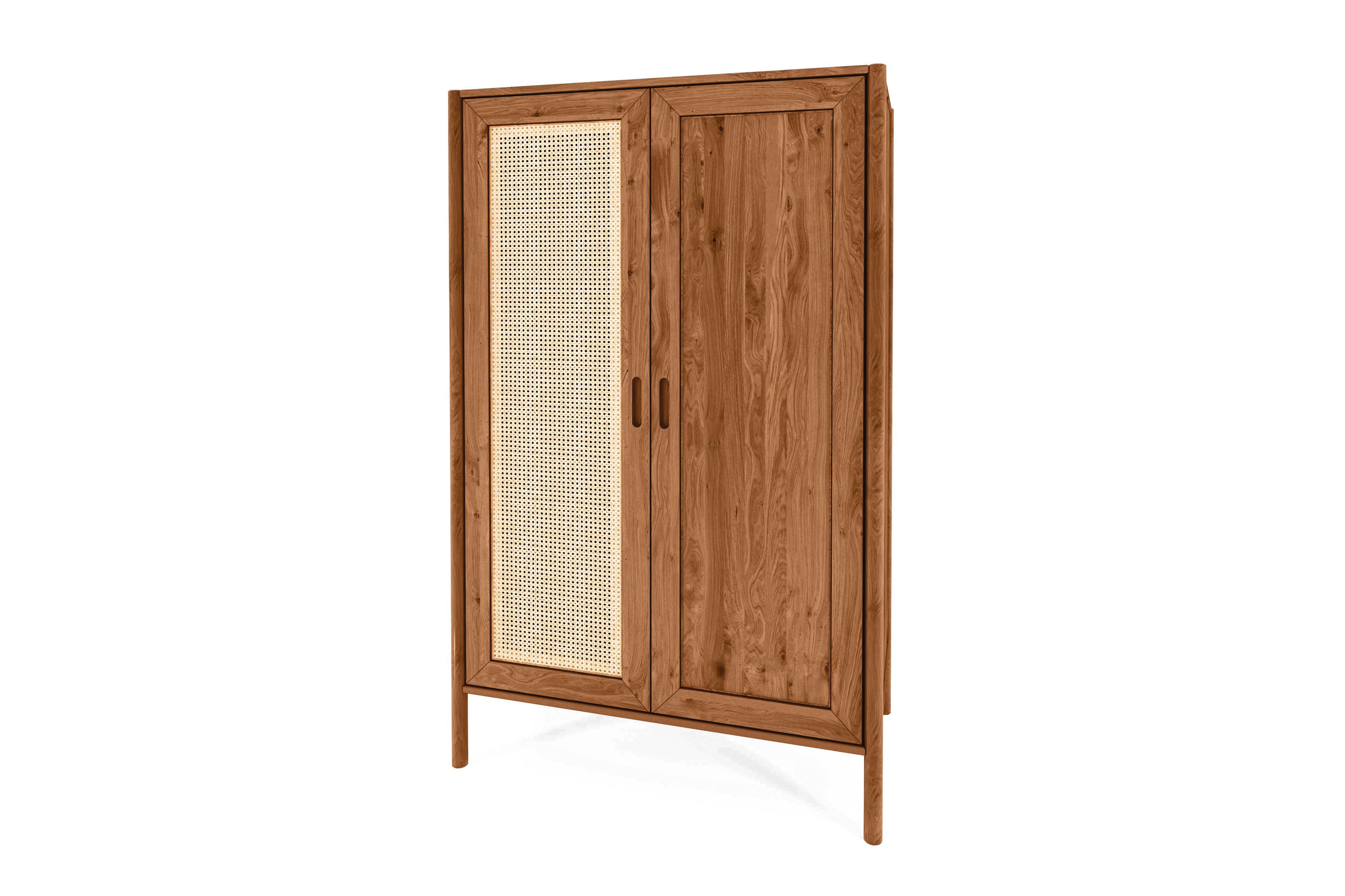KLEIDERSCHRANK INA Wildeiche - Mokka, Holz (108/175/60cm) - byoak