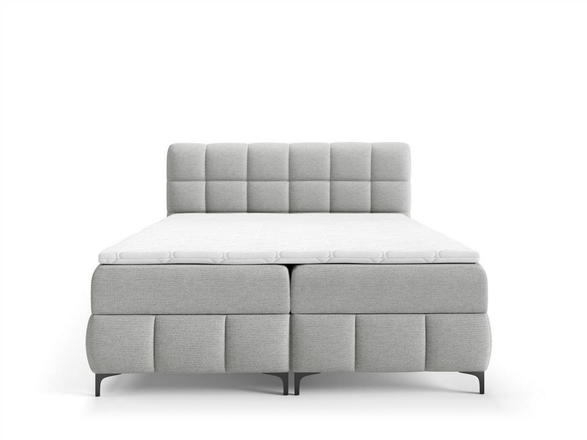 BOXBETT Sophie In Aragon - Hellgrau, Holzwerkstoff/Textil (100/200cm) - Fun Möbel