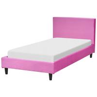 POLSTERBETT 90/200cm Fuchsia Fitou - Lila, Textil (90/200cm) - Beliani