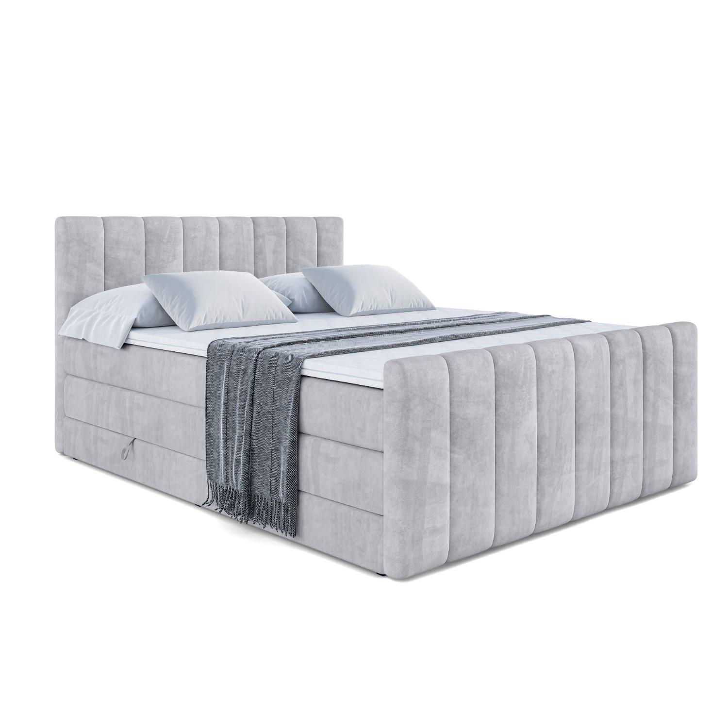BOXSPRINGBETT OTTA-Z KING - 180x200 - H3/H4 - Hellgrau - Hellgrau, Holzwerkstoff (180/200cm) - ALTDECOR