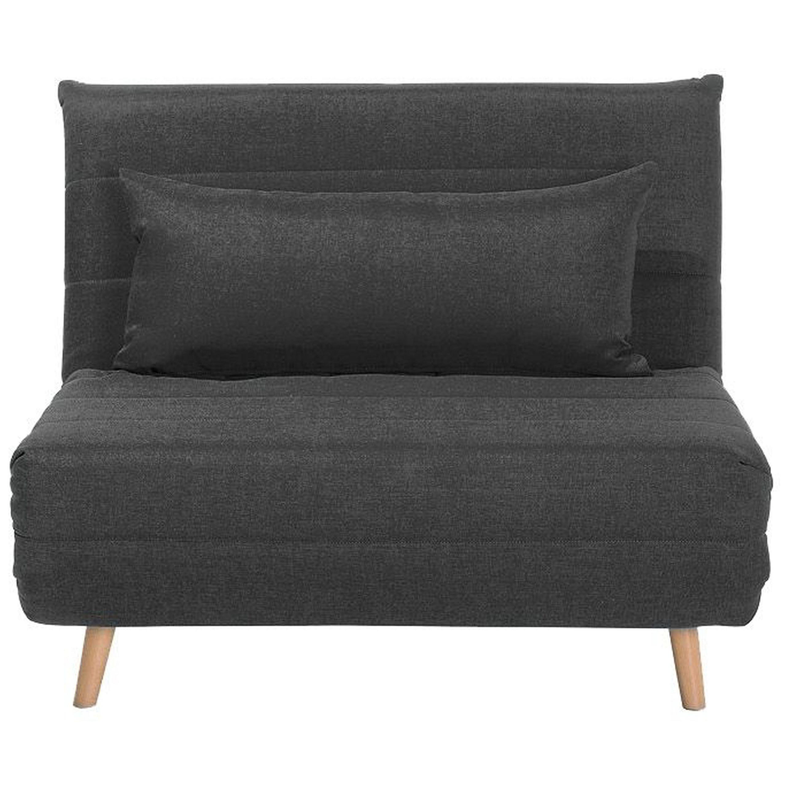 1-SITZER-SCHLAFSOFA Polyester Grau Setten - Dunkelgrau, Textil (104/82/190cm) - Beliani