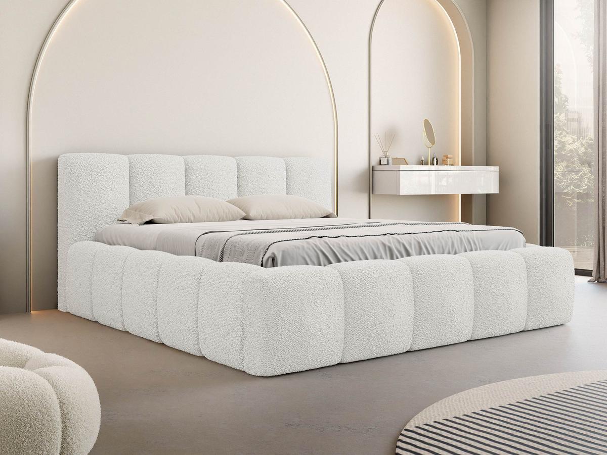POLSTERBETT Kevson Boucle - Creme, Holzwerkstoff/Textil (160/200cm) - MIRJAN24