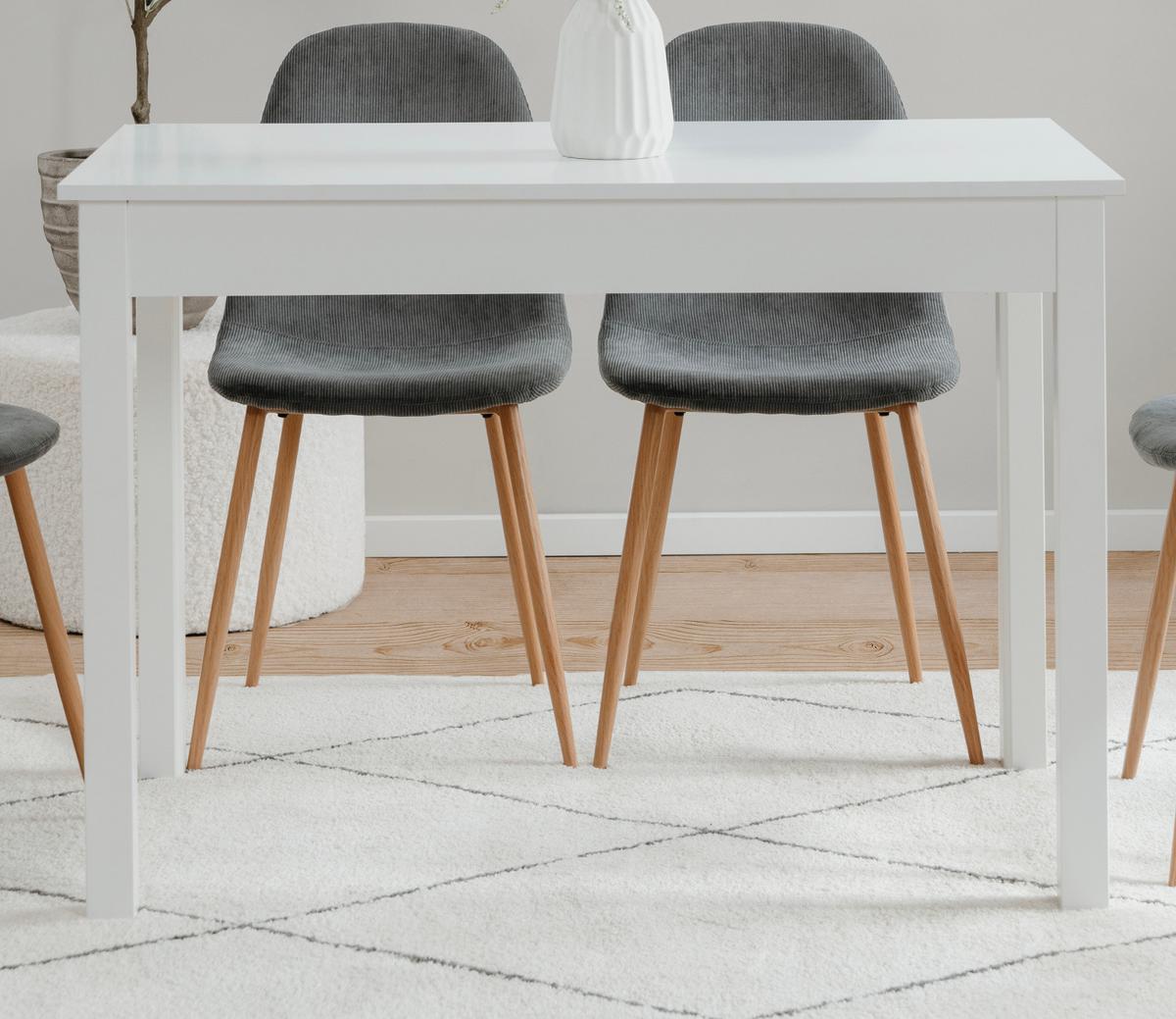 ESSTISCH weiß 110 x 67 cm, Küchentisch in modernem Design - Weiß, Holzwerkstoff/Kunststoff (67/90/76cm) - Furn.Design