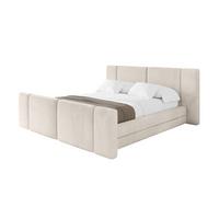 POLSTERBETT mit Bettkasten, Fußteil und Lattenrost, Bett mit Matratze H3/H4 - TEVO-Z 140x200 Beige - Ecru, Holzwerkstoff/Textil (140/200cm) - ALTDECOR