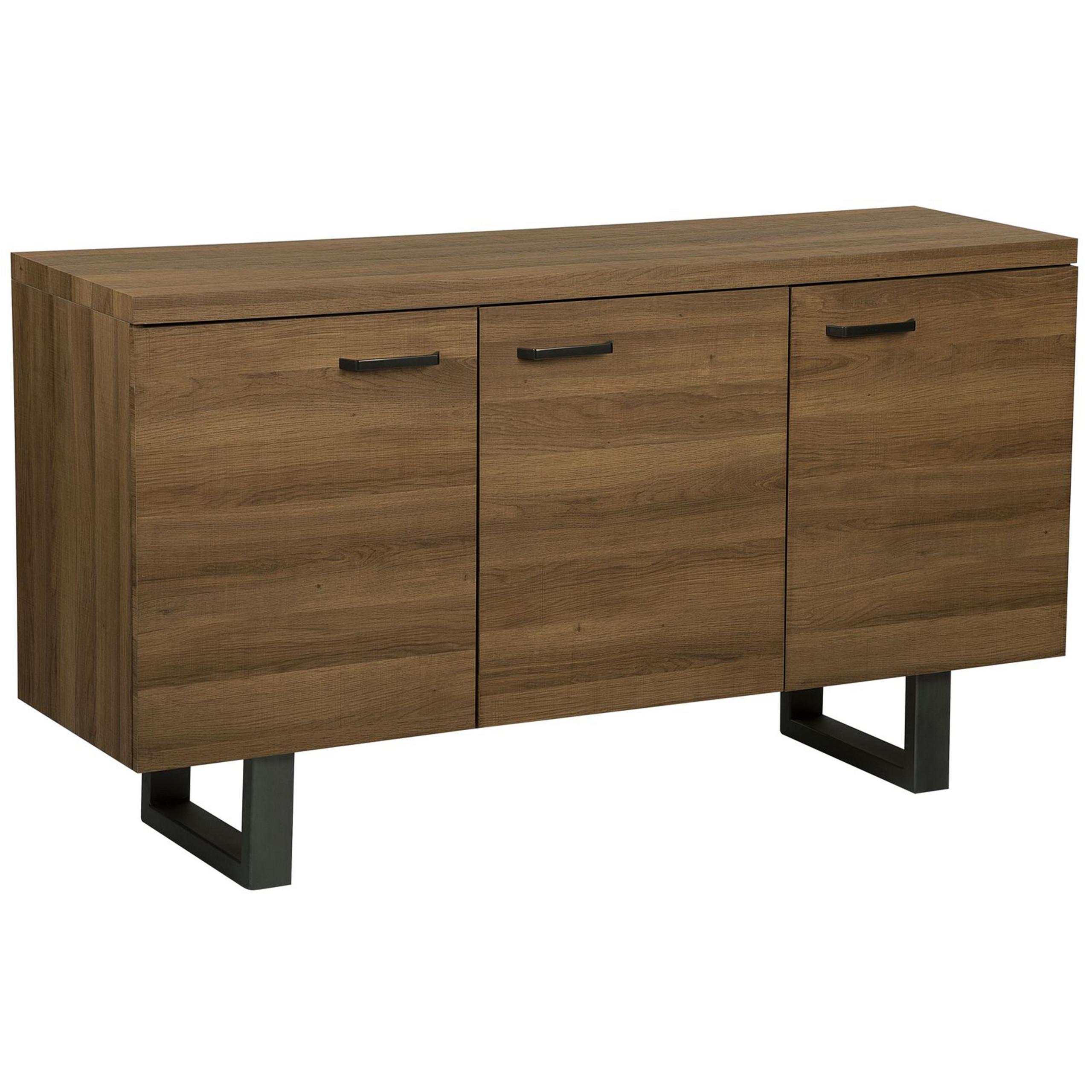 SCHRANK Dunkelbraun Timber - Braun, Holzwerkstoff (140/79/42cm) - Beliani