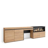 SIDEBOARD mit Konsolentisch Elektrokamin XXL, eiche, 284/35/75cm - Eichefarben, Holzwerkstoff (284/75/35cm) - Skraut Home
